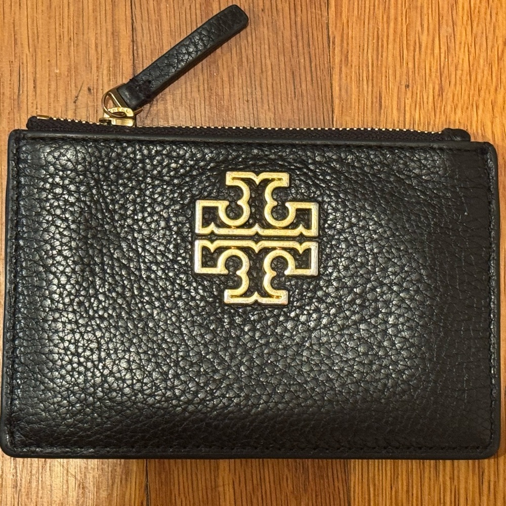 Tory Burch Black Leather Card Holder
